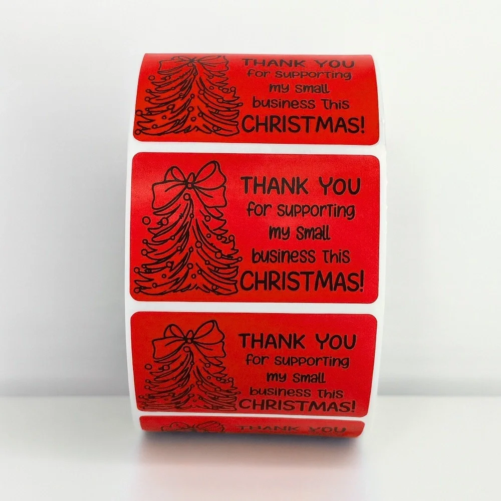 Christmas Thank You Stickers in Mint Green – Packaging Labels for business NEW